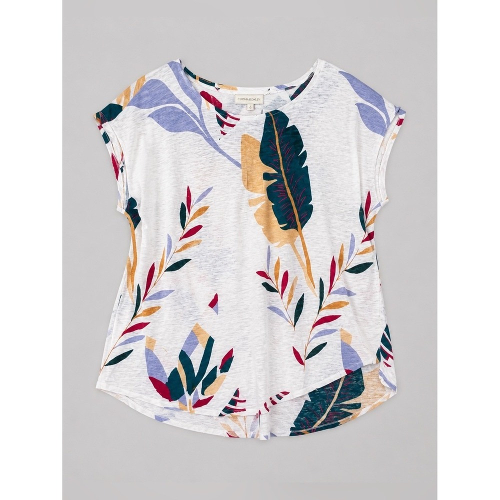 Cynthia Rowley 100% Linen Blouse Top XL Oversized Beachy Coastal Euro Summer